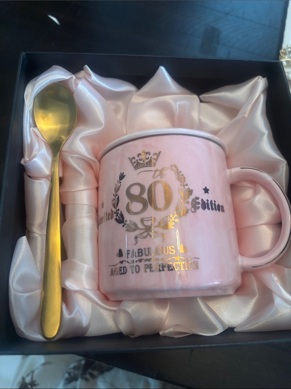 The Limited Pink '80 Fabulous' Ceramic Birthday Mug
